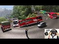 Scania Bus Driving With Steering wheel + Gear Shifter | Euro truck simulator 2 with bus mod