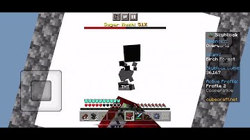 The damage of the TNT in CubeCraft Skyblock. Easy difficulty and having full Diamond Armour.