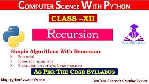 Recursion-Python Programming | Factorial | Fibonacci Series | binary Search | Sum of  N Natural Num