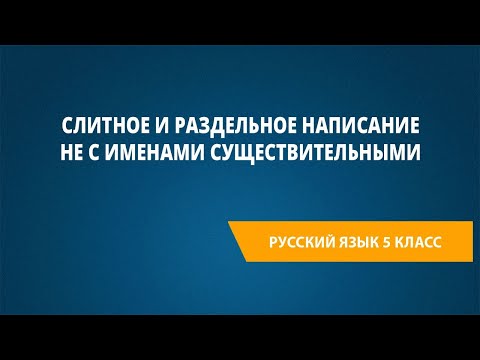 Слитное и раздельное написание НЕ с именами существительными