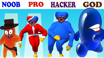 NOOB vs PRO vs HACKER vs GOD in Monster Run 3D vs Join Blob Clash 3D Gameplay Update - Part Hacker