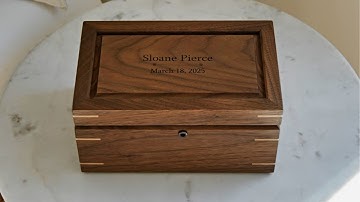 Small Keepsake Memory Box – Personalized – All Walnut with Maple Splines - Mad Tree Woodcrafts
