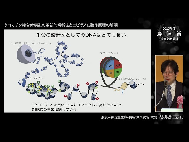 2025年度島津賞「クロマチン複合体構造の革新的解析法とエピゲノム動作原理の解明」 東京大学定量生命科学研究所　教授　胡桃坂 仁志　氏