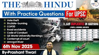 The Hindu Analysis 6Th November 2025 The Hindu News Paper Today With Practice Questions