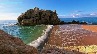 Hidden Cove: Azure Waters & Melodic Waves | Relax, Work, Study
