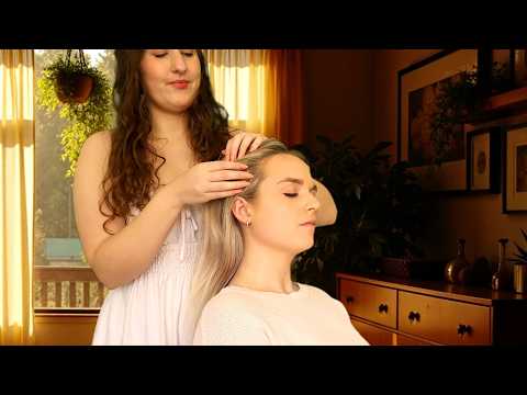 ASMR Hair Play & Hair Brushing on a Real Person (soft spoken)