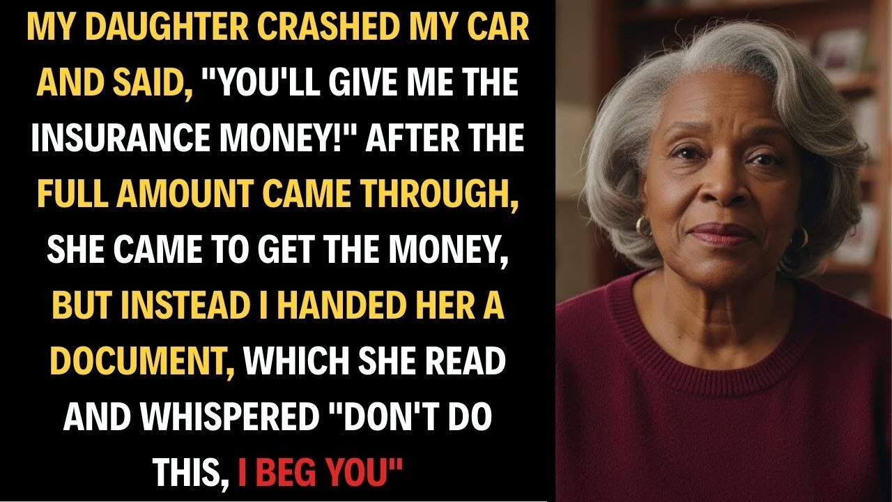 "You'll Give Me The Insurance Money!" My Daughter Destroyed My Car. Instead, I Handed Her This...