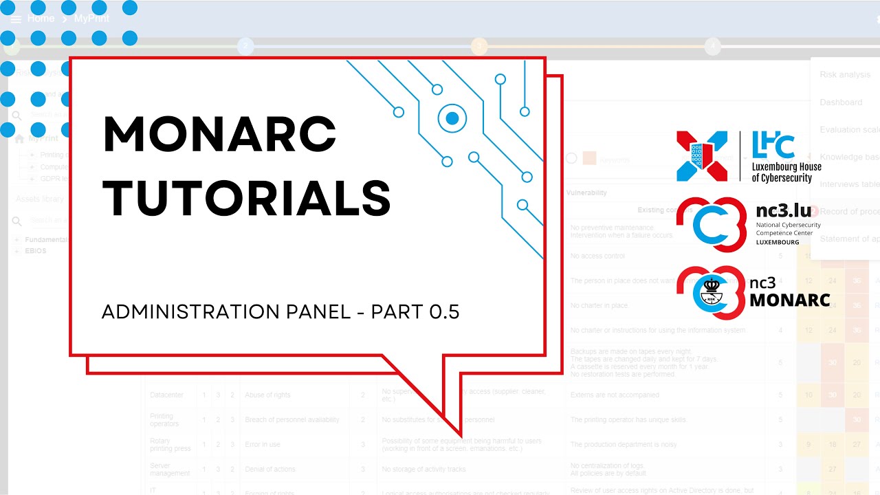 MONARC Tutorial - Administration Panel Part 0.5 - YouTube