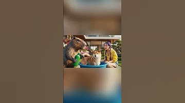 Capybara cùng Chị Rumi giúp bà tắm chó và cái kết #capybara #rumi