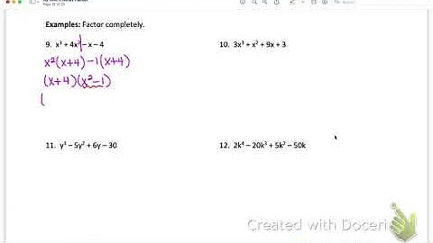 A2 5.3 Factor Polynomials (Grouping)