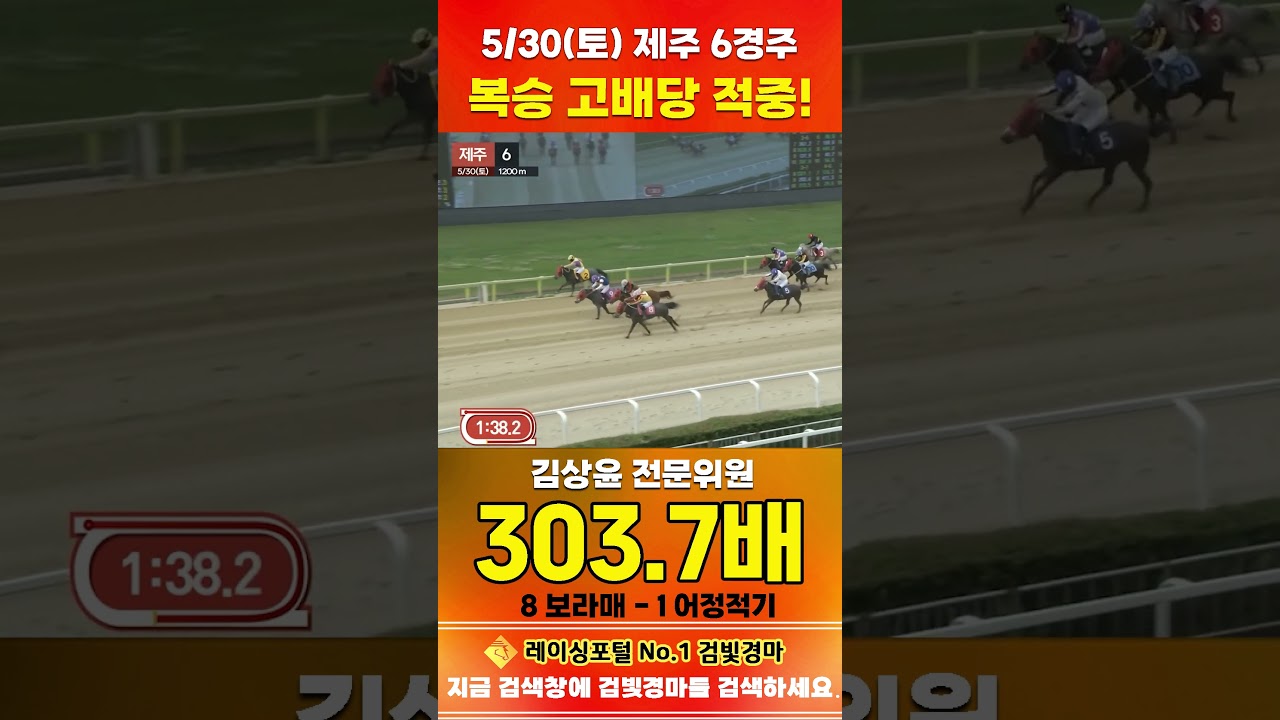[제주 경마] 5월 30일 토요 6경주 김상윤 전문위원 복승 고배당 적중 #경마 #automobile #하이라이트 #horse #한국마사회  #뉴스 #게임 #racing