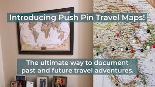 Executive World Push Pin Travel Map - Detailed National Geographic Map with Pins - Unique Gift idea!