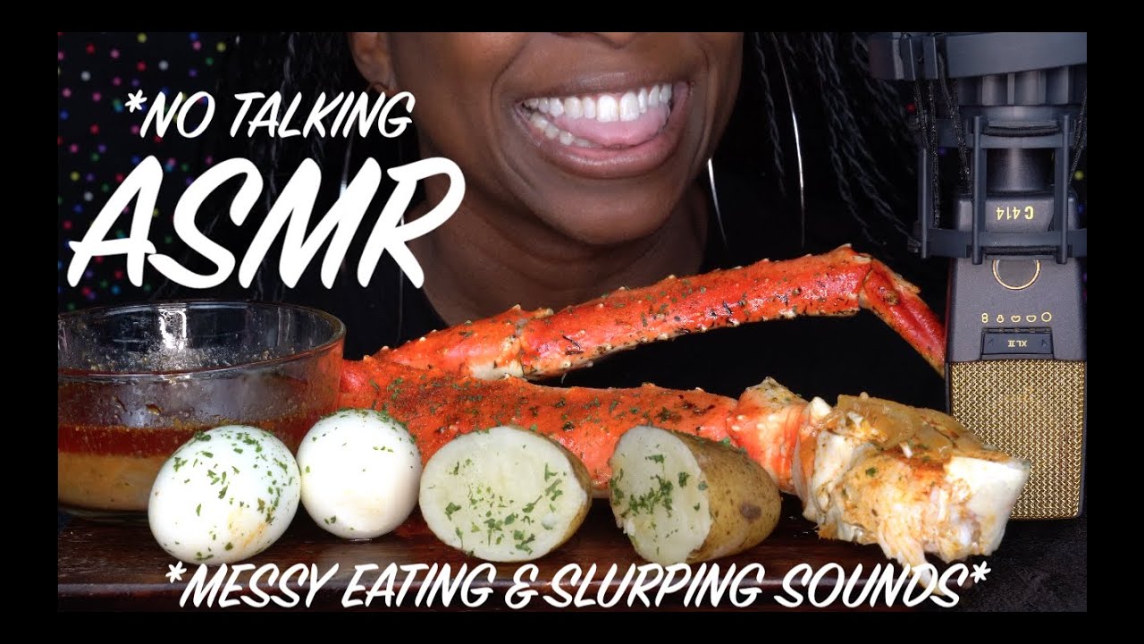 KING CRAB LEGS, EGGS, POTATOES & SEAFOOD BUTTER SAUCE (ASMR) YouTube