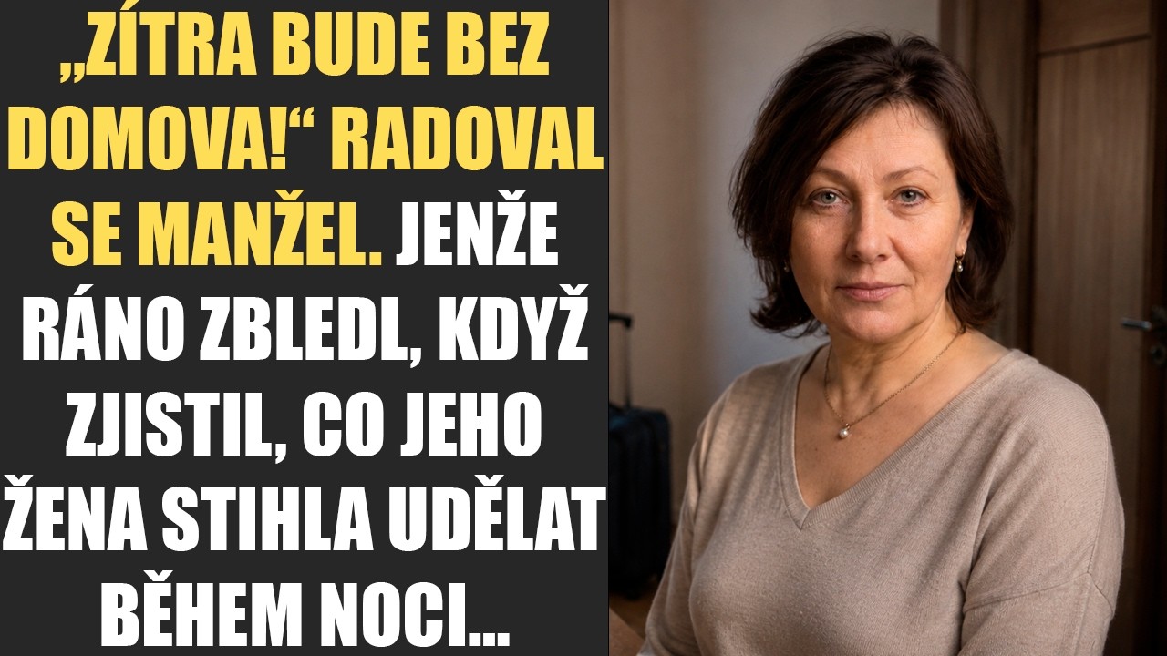 V noci mě probudila žízeň. Manžel vedle mě neležel. Z kuchyně se ozýval jeho tichý hlas a suchý smích jeho matky. Přitiskla jsem se ke zdi a slyšela jsem, jak si rozdělují můj dům. „Podepíše to...