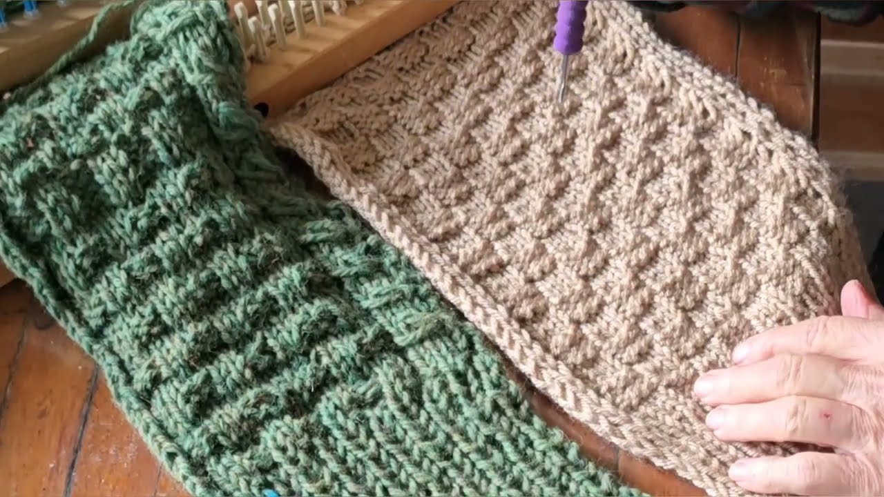 Basketweave Stitch for Loom Knitters + free scarf pattern