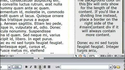 Align Text in Dreamweaver CS3