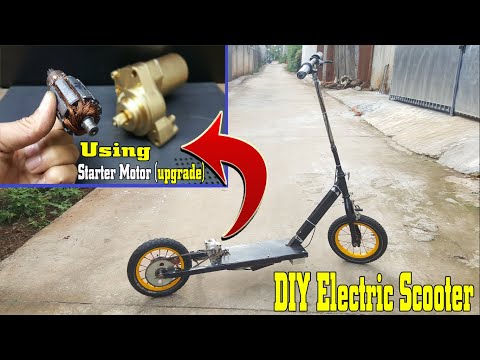 How to make Electric Scooter using Starter Motor (upgrade)