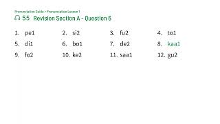 Pronunciation Lesson 1 | Track 55: Revision Section A - Question 6