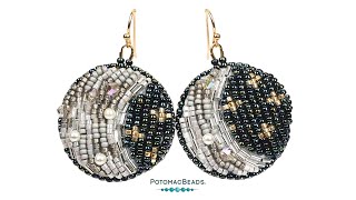 Moon Phase Embroidered Earrings - DIY Jewelry Making Tutorial by PotomacBeads