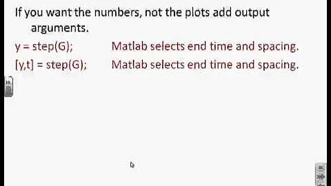 Use of Matlab 5 - step responses