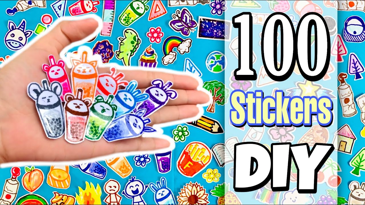HOW to make your own stickers/ 100 Stickers Challenge/ A very cheap way ...
