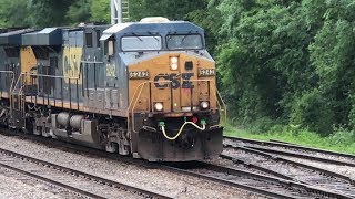 [CSXT]5242 ES40DC & 235 CW44AC Leads Q471-12 W/Fouled K5HL In Fay NC As He Heads SB W/Horn Salutes