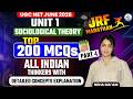 UGC NET Sociology 2026 | Unit-1 Sociological Theory 200 MCQs With Concepts | Sociology By Neha Ma’am
