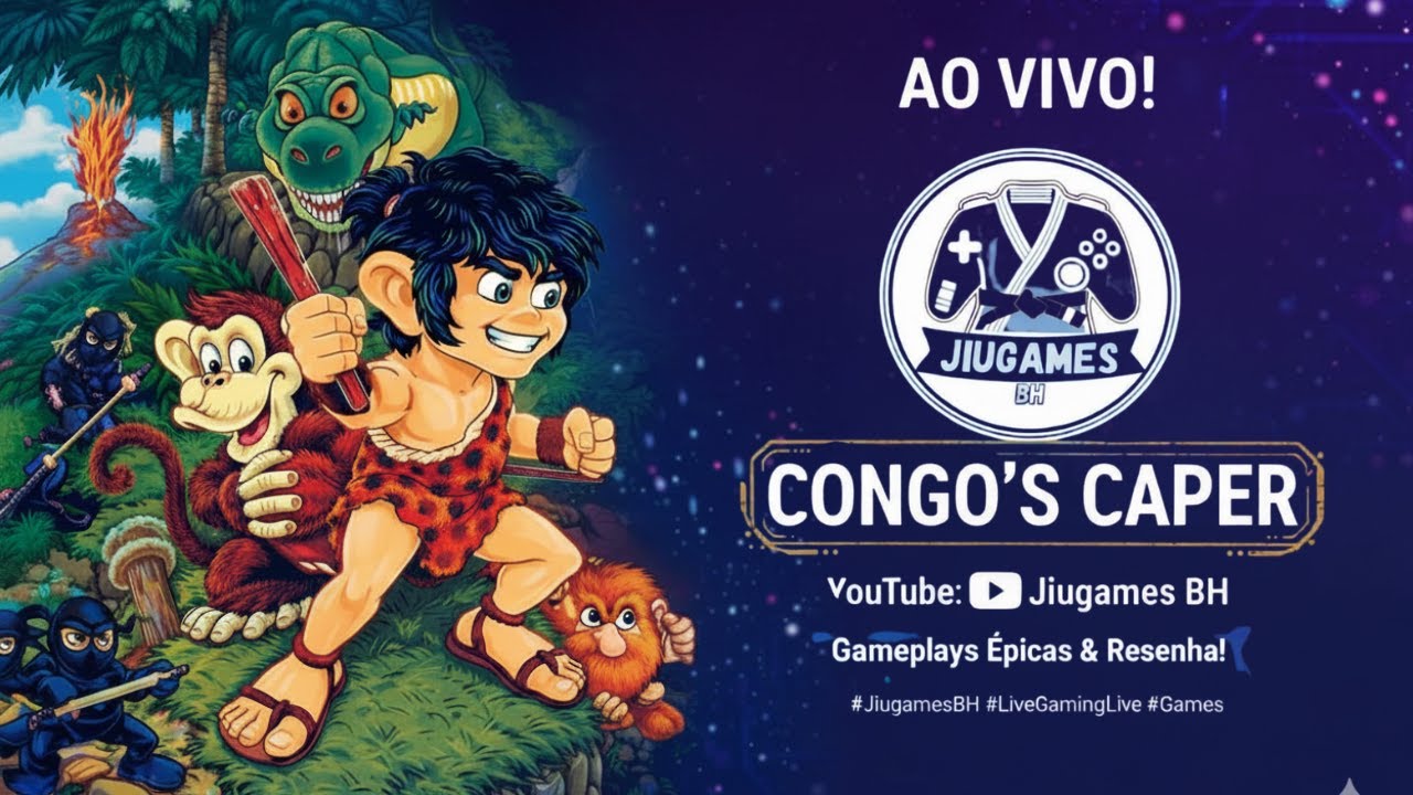 🎮 LIVE – Congo’s Caper  Parte 2 - no Canal Jiugames BH! 🐒🔥