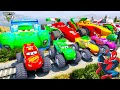 Big and Small Mcqueen New Stunt Race For Car Racing Challenge by Trevor and Shark #999