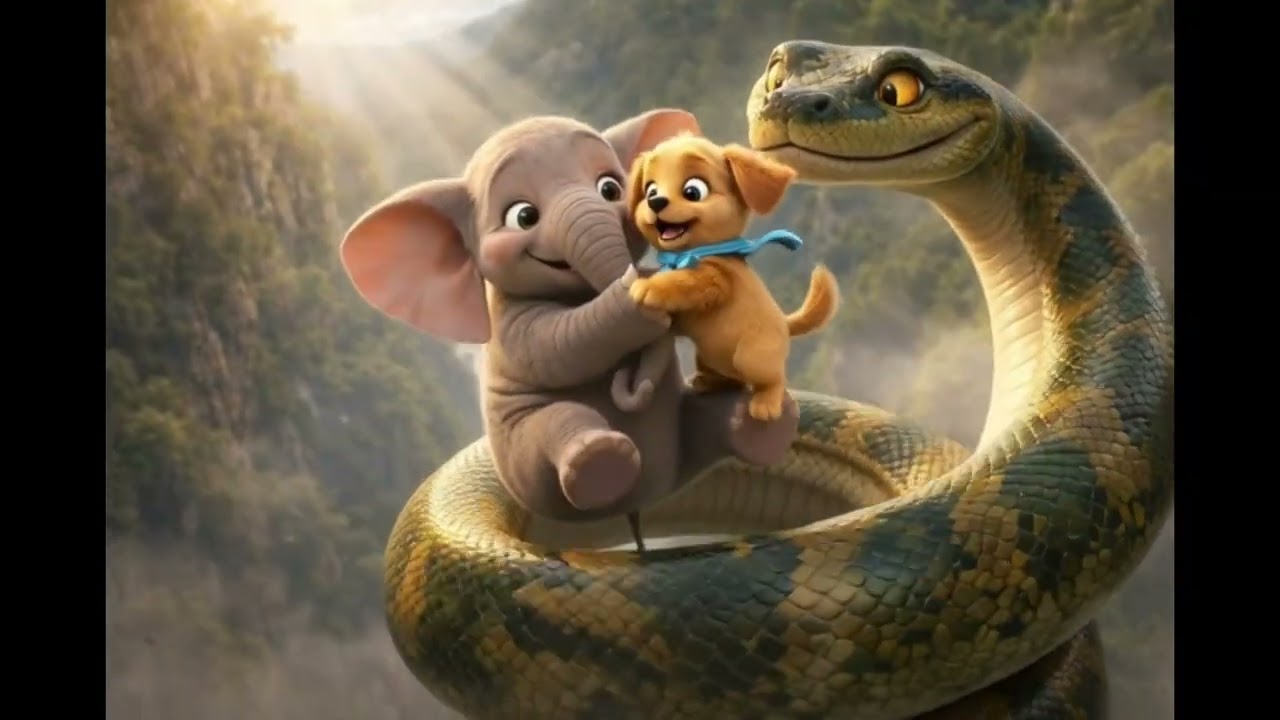 True Friendship Story | Puppy Elephant & Anaconda Rescue 🥹 