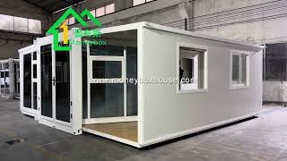 Luxury glass wall Expandable container house with two bedrooms one bathroom 37sqm