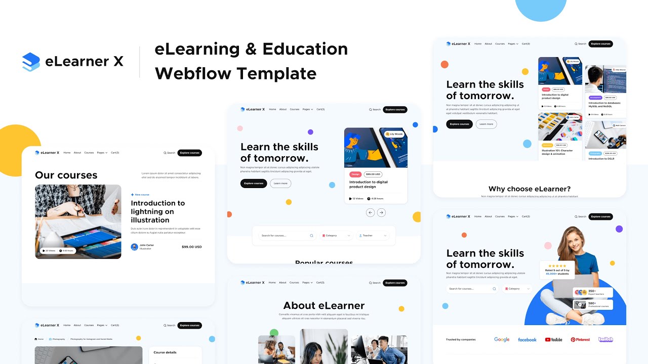 eLearner X - Education Webflow Template | BRIX Templates - YouTube