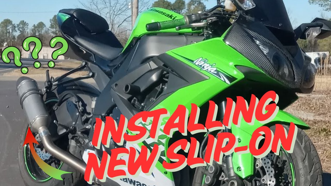 Kawasaki ZX10R: HOW TO INSTALL NEW SLIP-ON EXHAUST! + COLD START (LOUD) WOW!