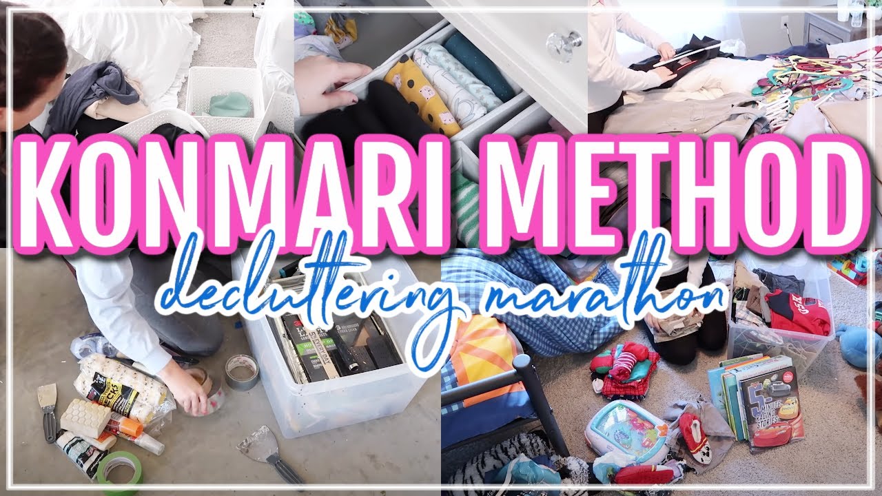KONMARI METHOD CLEAN AND DECLUTTER WITH ME 2021 | DECLUTTERING MARATHON ...