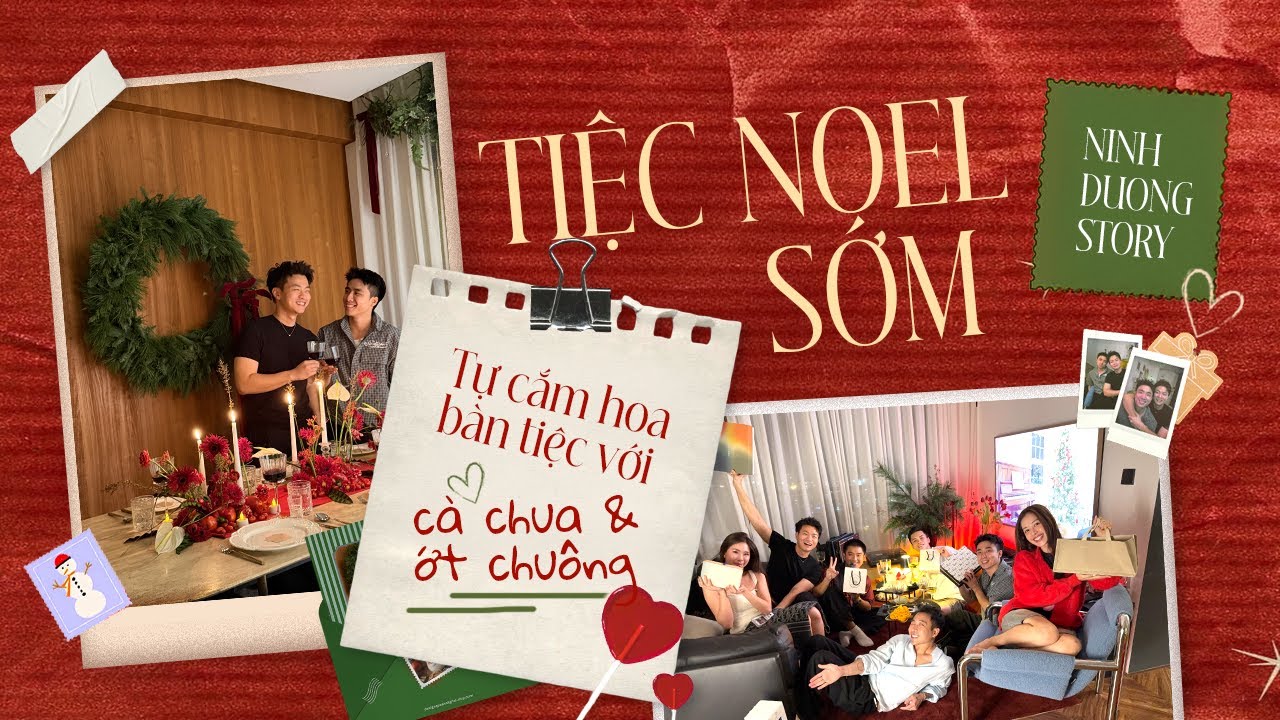 Tiệc Noel Sớm - Tự cắm hoa bàn tiệc với cà chua và ớt chuông