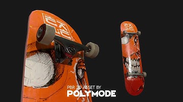 Low-poly Skateboard Asset promo
