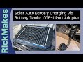 Solar Auto Battery Charging via Battery Tender ODB-II Port Adapter