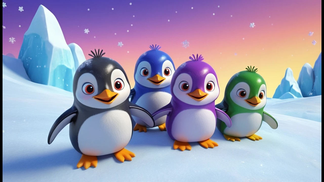 Five Little Penguins Slide Slide Slide | Fun Arctic Animal Songs & Nursery Rhymes