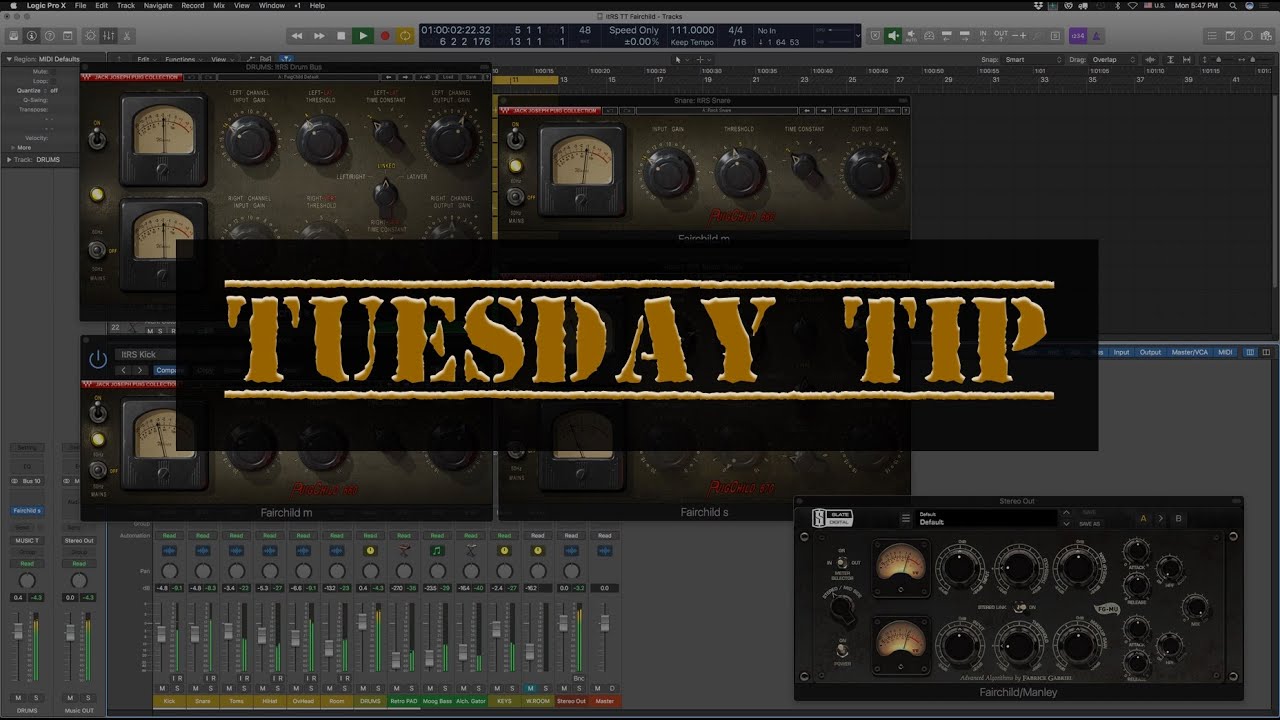 Tuesday Tip: Using a Fairchild Compressor on drums. - YouTube