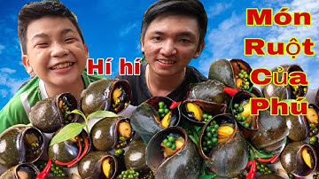 Tiên IQ Làm Ẩm Thực Cùng Phú Siêu Hài Hước Với Món Ruột Mâm Ốc bươu Nướng Tiêu Xanh Ngoài Vườn