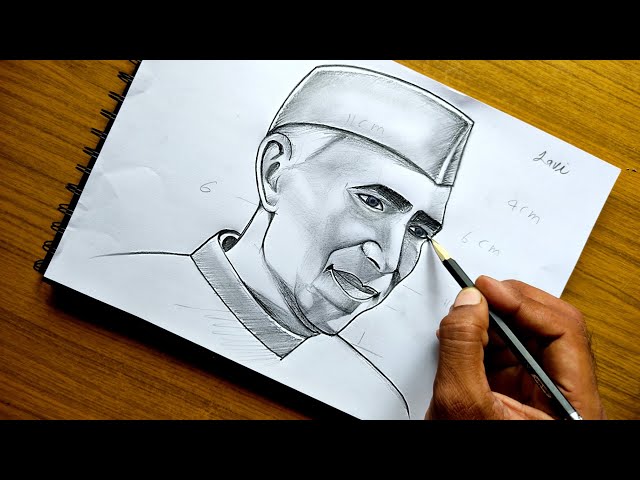 How to Draw Pandit Jawaharlal Nehru Drawing / Nehru Color Painting /  Children's Day Grawing - YouTube