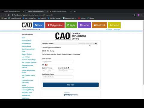 CAO Demo Application Registration and inputting course choicesmov