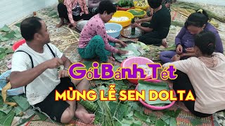 Về Sóc Trăng xem các nghệ nhân gói bánh tét mừng lễ Sen Dolta của bà con người Khmer