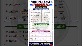 Most Important Trigonometry Formulas for Exams 🎯Trigonometry Formula Chart | Easy Revision 💯#maths