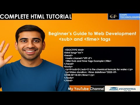 Complete HTML Tutorial - sub and time elements