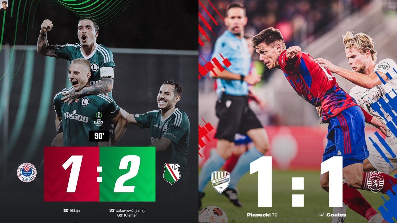 LEGIA WARSZAWA LIDEREM GRUPY LIGI KONFERENCJI!PIERWSZY PUNKT RAKOWA W LIDZE EUROPY!