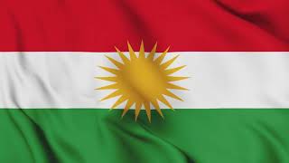 Kurdistan flag Waving Animation / 4k stock footage / 3-min loop screenshot 1