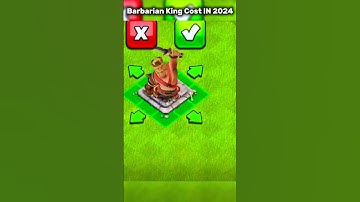 Barbarian King Cost IN 2024 II Clash of clans II #shorts #clashofclans #coc