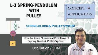 L 3 Spring Pendulum with Pulley | Time Period | SHM | Oscillation | NEET | JEE | Class XI