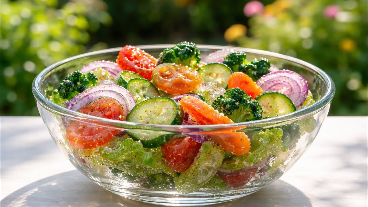 Making Satisfying a  Glass  Garden Vegetable Salad🥗_ASMR eating relax sounds 